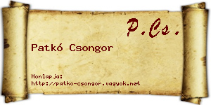 Patkó Csongor névjegykártya